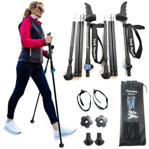 York Nordic Motivator Swift Connect Travel Poles for Balance and