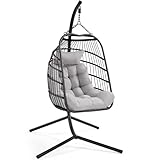 【Réglable en hauteur】La chaîne métallique comporte 19 anneaux au total, dont 4 anneaux supérieurs pour la suspension. Vous pouvez régler la hauteur du siège œuf en accrochant les différents anneaux supérieurs pour une position assise confortable.