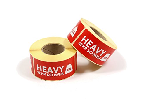 Stickers 'zeer zwaar/heavy' etiketten 500 stuks