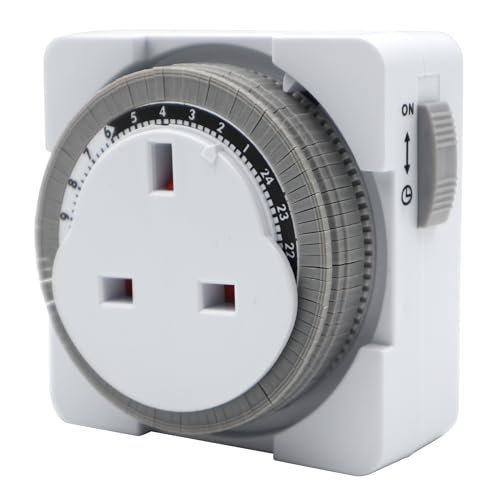 SOL 1pk 24-Hour Timer Switch - 240V Plug-in Timer for Home - Automatic Light Switch Timer for Indoor Use, Light Socket Switch for Lights
