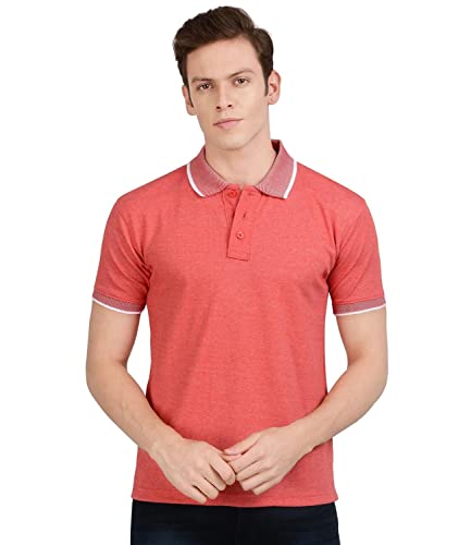 Image of Scott International Spark Polo T-shirts for Men - Bird Eye Collar neck, Half Sleeves, Cotton, Regular Fit, Stylish Branded Solid Plain tshirts for Boys