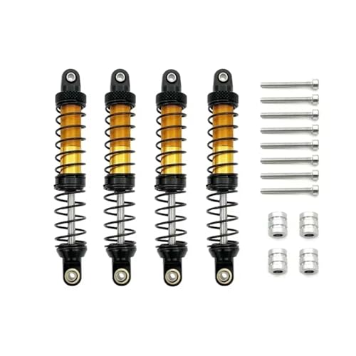 RC�J�[�I�C���V���b�N�A�u�\�[�o�[ For MN MN999 For Defender D90 1/10 RC�J�[�A�b�v�O���[�h�p�[�c�A�N�Z�T���[ 4�� ���^���V���b�N�A�u�\�[�o�[ �I�C���_���p�[(Yellow)
