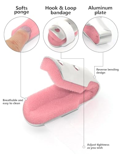Image of Pinky Finger Splint, Trigger Finger Brace, 2PCS, Small, Pink | For Arthritis, Broken Fingers and Knuckle Immobilization; Finger Brace Joint Stabilizer
