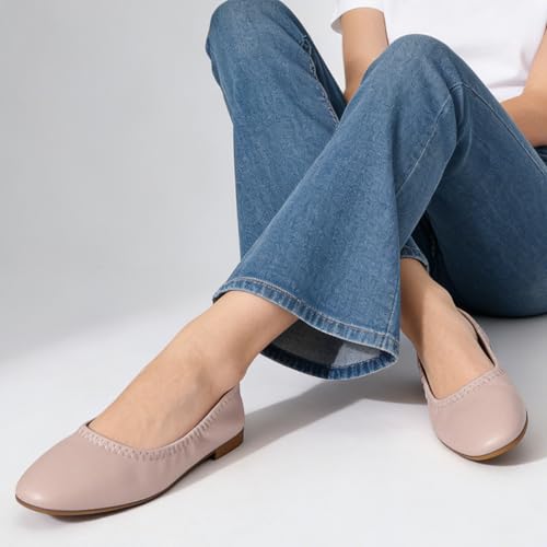 Image of LM Women's Ballet Flats Round Toe Slip On Flats Shoes Casual Dress Shoes Foldable Portable Travel Ballet Flat