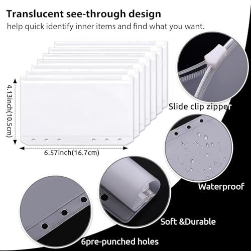 Image of SKYDUE Budget Binder, Money Saving Binder with Zipper Envelopes, Cash Envelopes and Expense Budget Sheets for Budgeting (Violet)