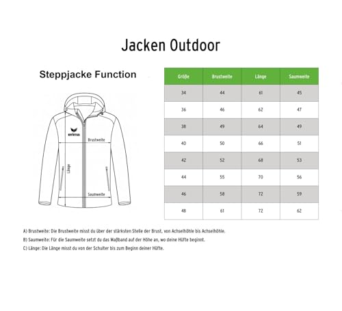 Erima Damen Steppjacke Function (2061907), schwarz, 40