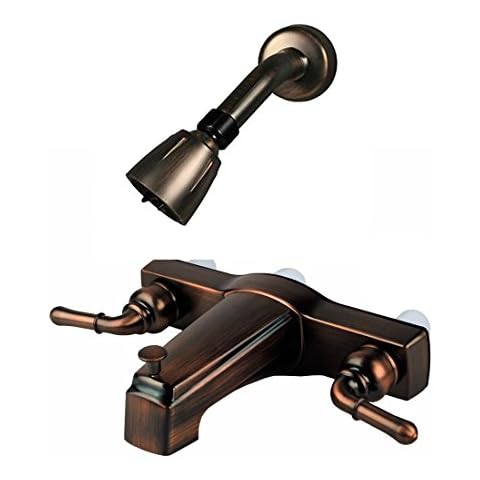 RV Mobile Travel Home 8-in. Tub Shower Diverter and Shower Head, Oil Rubbed Bronze Cover