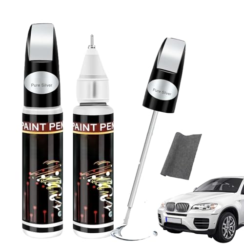 Reparador de Reparador Arañazos Coche,Plata Rotulador Arañazos Coche,Reparación de Rayones de Coche 2-en-1,Bolígrafo Quita Arañazos Coche,Cubre y Repara Pequeños Rayones en tu Auto Bicicleta,2 Piezas