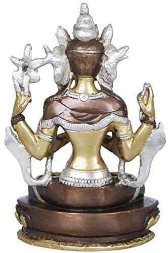 Statue Chenrezig en laiton pour espace de méditation bouddhiste
