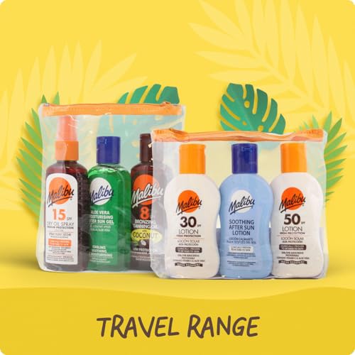 Malibu Travel Pack 3 x Zonnebrand Lotion - SPF 15 - SPF 20 - Aftersun – Ansicht 6