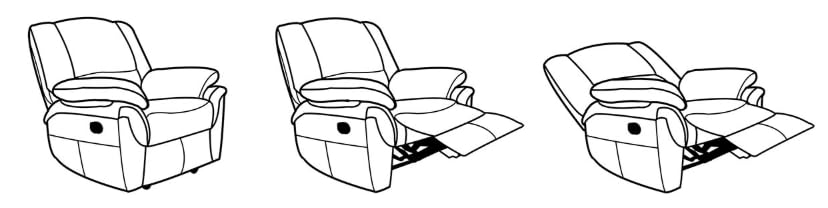 Bostonsofa Florida Relaxsessel aus Echtleder - bequemer Fernsehsessel mit manueller Relaxfunktion - Zero-Wall-System - ergonomischer Rückenlehne und Fußstütze - ideal für Wohnzimmer - Vanillefarben – Bild 4
