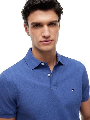 Image of Tommy Hilfiger Men's Short Sleeve Polo Shirts in Regular Fit With Stretch and Organic Pique Cotton