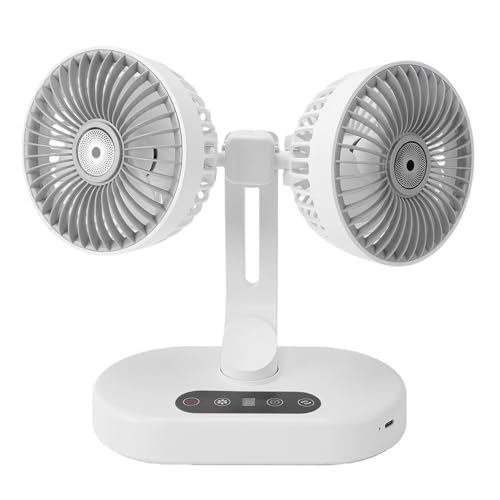 Ventilateur de bureau à double tête oscillant automatique USB programmable - 6