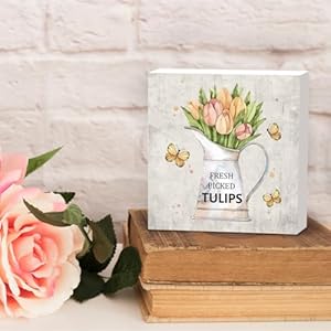 Farmhousespringwoodensignspringwoodsigndeskdecorrusticfreshpickedtulipswoodenboxsignspringdecorationsforhomefarmhouseshelftabledecor Urban Country Home Decor Farmhouse spring wooden signspring wood sign desk decorrustic fresh picked tulips wooden box signspring decorations for home farmhouse shelf table decor urban country home decor