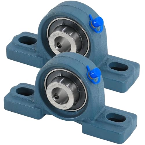 Image of CHR 2 Pack UCP202-10 Pillow Block Bearings | Mounted Pillow Block Bearings - Chrome Steel with 5 /8 inch Bore | ISO 9001-2015 Certified
