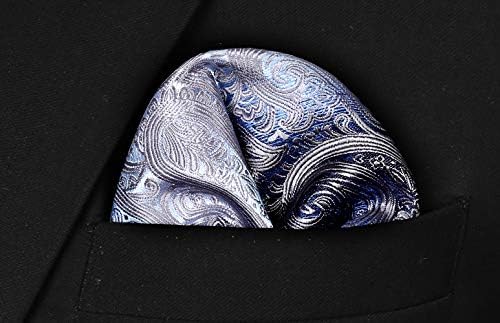 Alizeal Mens Gradient Paisley Necktie and Pocket Square Set - Image 3