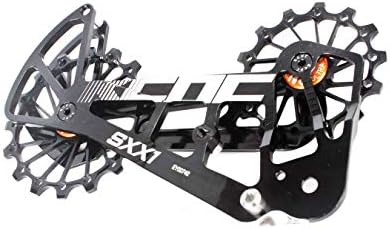 KCNC SXX1 Mountain MTB Bicycle Bike Rear Derailleur Oversized Pulley Wheel System Cage OSPW for Sram Eagle XX1/X01/GX/NX Mechanical 12 Speed use in Black/Gold/Red Pulley Colors