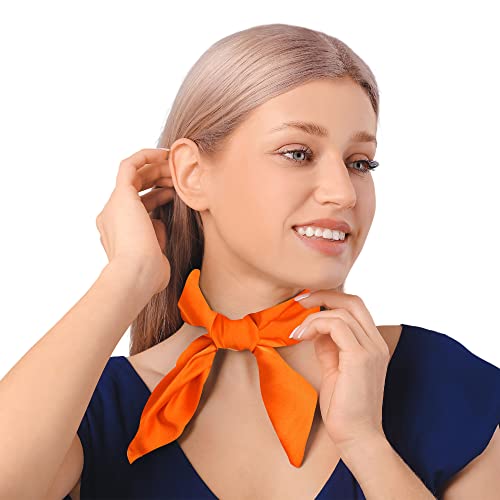DOOVID Scarf Square Satin Headscarf Ribbon Neckerchief Women Scarfs Handbag Accessories4