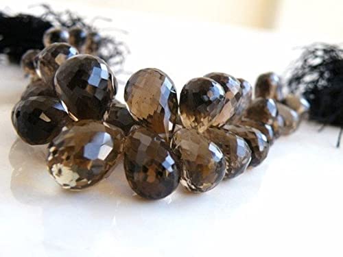 Quartz fumé briolette 5 perles assorties pour éviter les défauts de symétrie de vos bijoux
