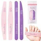 MelodySusie Nail File Kit, 4Pcs Double Sided 100/180 Grit Mixed-Shape Emery Boards For Nails, Professional Nail Art Manicure Pedicure Supplies for Home and Salon Use, Pink & Purple