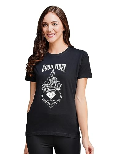Image of Women's Cotton Regular Fit Yoga Gym /Sports Activewear T-Shirt -(MLMY3)