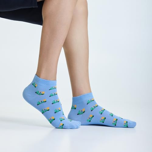 Image of Mint & Oak Men Ankle Socks, Printed Funky Socks, Cotton Unisex Ankle Length Sock, Odour Free Socks - Pack of 1