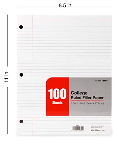Mintra Office Filler Paper (College Ruled, 2400 Sheets (4-6pks)) - Heavily OVERSTOCKED (Need to reduce inventory) - 8.5in x 11in - Filler Paper for Ring Binders 3 41hMM4wIiOL