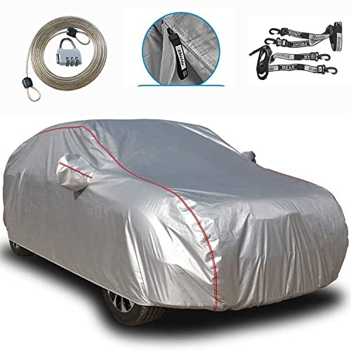 Coverado Auto Covers for Cars Outdoor with Zipper for Outdoor Use, Sun Hail UV Dust Protection SUV Car Cover, Car Cover Waterproof Universal Fit for SUV 170"-190"