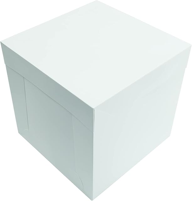 Culpitt 12" White Tall Cake Box, Pack Of 10, 304 X 304 X 304mm (12 X 12 X 12''), Ideal for Transporting Celebration Cakes, Wedding Cakes, Tall Cakes, Decorated Birthday Cakes
