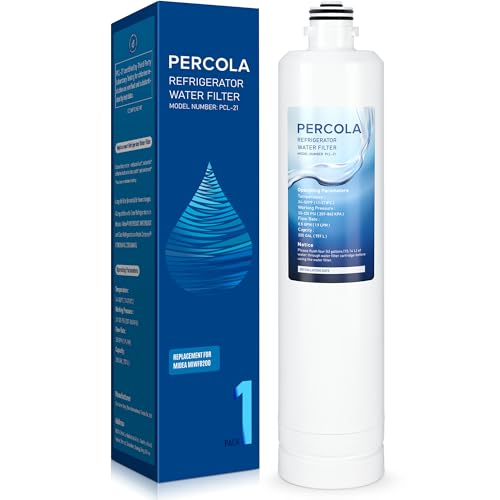 Image of PERCOLA MIWF8200 Water Filter, Compatible with Midea® MIWF8200/MF-2812-R4 Water Filter, Midea® MRF29D3AST, MRF29D6AST, MRF29D9BST Refrigerator Models (1 Pack)