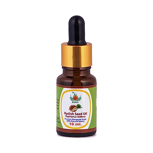 Image of KUNJ Radish Seed Oil (Raphanus sativus) 10ML - 100% Pure & Natural Cold Pressed Undiluted Carrier Oil for Hair Growth, Scalp Care, Skin Nourishment & DIY Beauty Blends