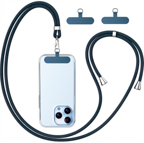 caslord Handyband Universal mit 2 Stück Universelles Patch | 160cm | Handy Lanyard mit Hülle kombinierbar | Einstellbar und Abnehmbar | für Sport Reisen und Babypflege