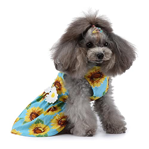 Vestido para cães pequenos Vestidos de princesa com decoração floral para gatos de estimação Roupas