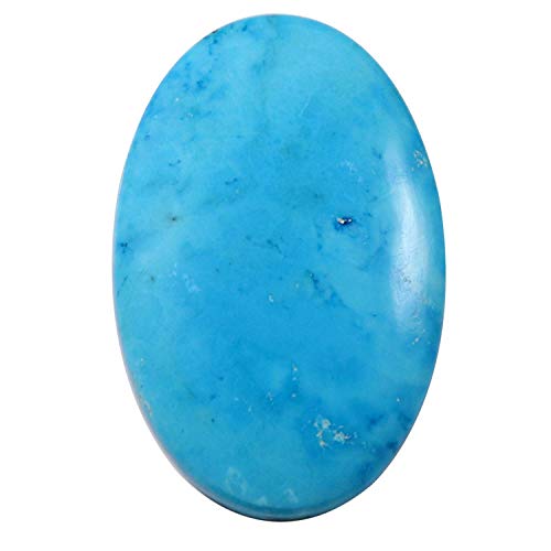 Magnésite turquoise véritable taillée en cabochon ovale Qj65 de 48,1 carats