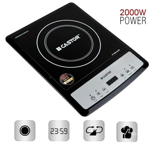 Image of iBELL CASTOR CTVEGA058Y 2000W, 3-YEAR WARRANTY, Induction Cooktop, Touch Control, Digital Display, Energy Efficient, Black Glass Cooktop,[Black]