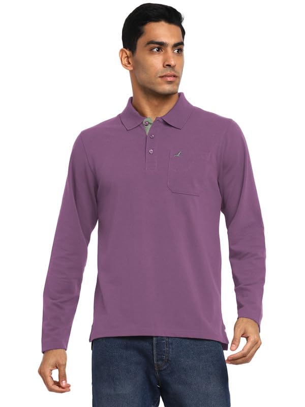 Image of AMERICAN CREW Full Sleeves Polo Collar T-Shirt with Pocket for Men