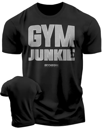 D R DETROIT REBELS Gym Junkie Mens Athletic Shirts Short Sleeve T-Shirt for Weightlifting