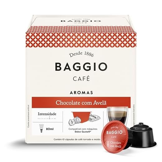 Baggio Café Cápsulas De Café Aroma Chocolate Com Avelã Compatível Com Máquinas Dolce Gusto Contém 10 Cápsulas
