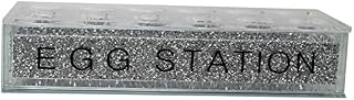 Amazing Gift Chicken Coop Egg Tray - Rustic Glass Egg Holder For Eggs Usable in Kitchen Ornament or Countertop for Display or Storage - Easy to Clean -12PCS egg Holder- Silver