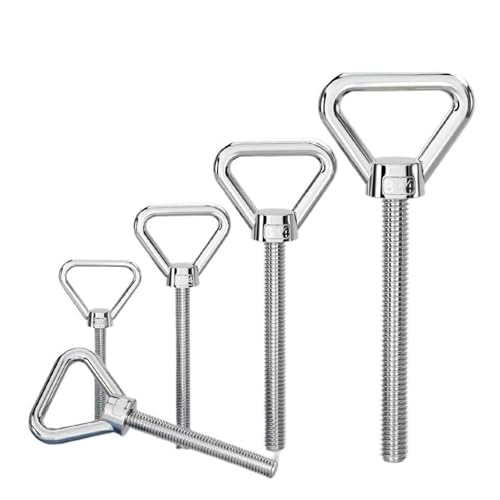 Pernos de ojo M8 de acero inoxidable de elevación triangular en pack de 2 unidades de 45mm 4