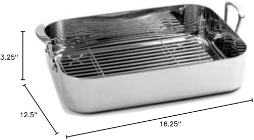 Miniatura 2 de Norpro KRONA - Asador con estante (acero inoxidable, 16,25 x 12,5 pulgadas)