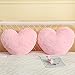 K MASANIJI 2 Pack Fluffy Pink Heart Pillow for Girls, Kids 15x18 inches Shaggy Faux Fur Cottagecore Princess Decorative Bed Sofa Toy Gift for Her (Pink Heart, Polyester)