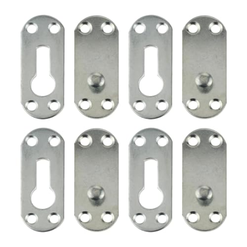 4 Sets Furniture Wood Bed Hinge Connector Invisible Bed Hanging Buckle Hook Bed Connection Fastener Bracket Hardware Accessories