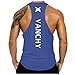 Yowablo Tank Top Herren Gym Stringer Fitness Funktionelle Sport Bekleidung Bodybuilding T-Shirt Trainingsshirt ärmellos Weste Muskelshirt (L,Blau)