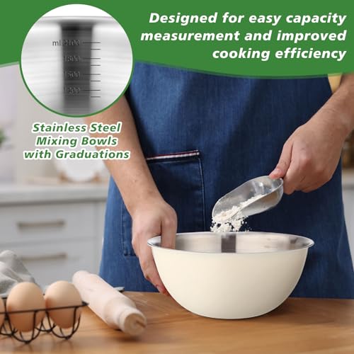 Juego de 12 tazones de acero inoxidable 2.2qt miniatura 4