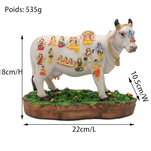 Estatua Nandi Dios Hindu 8.7 pulg Polystone Multicolor miniatura 4