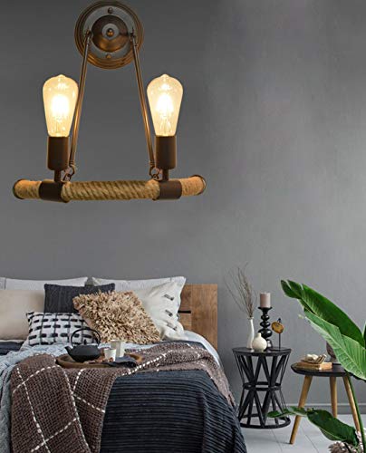 Motieflampen Wandlampen E27 Vintage Retro Wandlamp touw industriële lamp voor hal landhuis slaapkamer woonkamer eettafel - Afbeelding 8