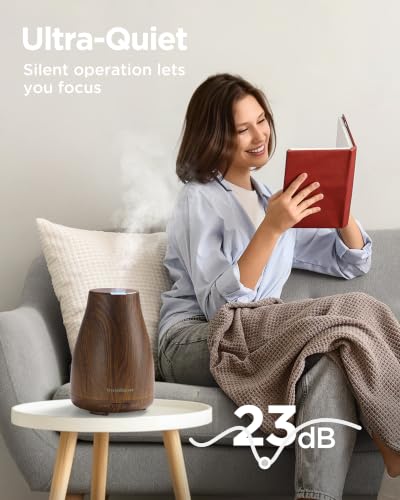Image of InnoGear Essential Oil Diffuser, Ultrasonic Diffusers for Home Aromatherapy Humidifier for Bedroom Room 7 Colors LED 2 Mist Mode Auto Off, Bronze