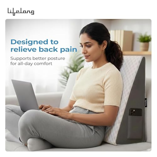 Image of Lifelong Orthopedic Memory Foam Wedge Pillow for Sleeping, Sitting & Acid Reflux Relief | High Resilience Foam | Leg Elevator, Back Support & Pain Relief Pillow for Comfortable Rest (LLWP071)