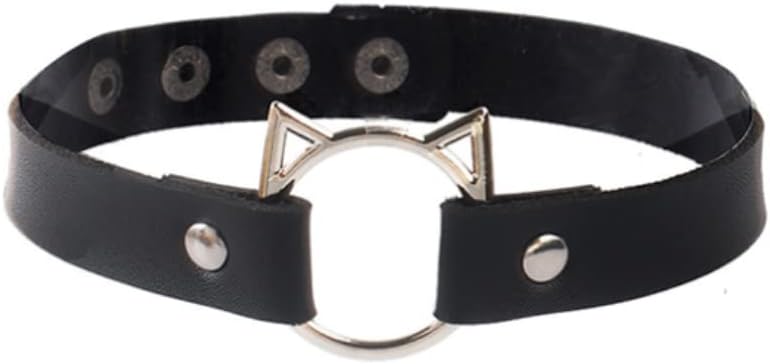 Lolita PU Leather Necklace Cute Maid Cat Choker Collar For Girls For Women